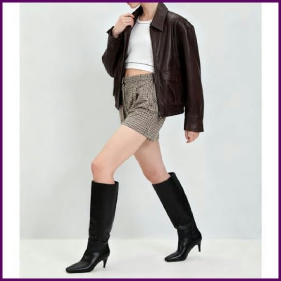 Knee High Boots Low Kitten Heel Square Toe Pull On Winter Fashion - Picture 5 of 8